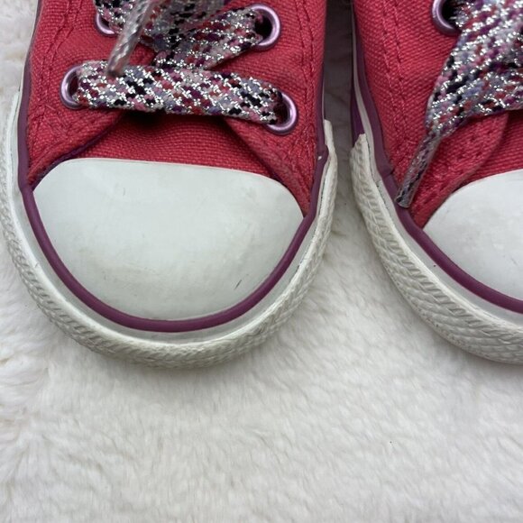 Converse All Star Chuck Taylor Girls Youth Size 1 EUR 32 Shoes Pink White - Picture 5 of 12